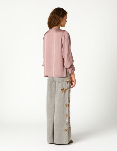 SMOKE LACE AND DRAWSTRING SHIRT