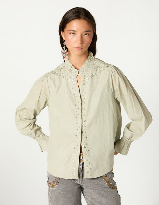 SAGE STUDDED SHIRT