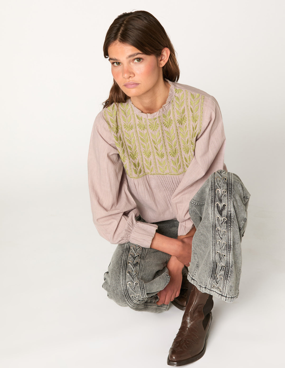 EMBROIDERED SMOKE SHIRT