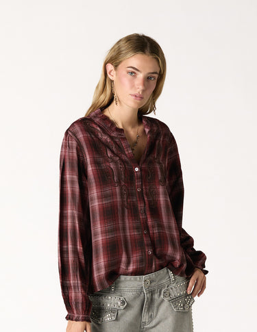 BLACKBERRY CHECK EMBROIDERED SHIRT