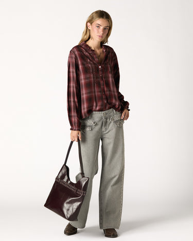 BLACKBERRY CHECK EMBROIDERED SHIRT