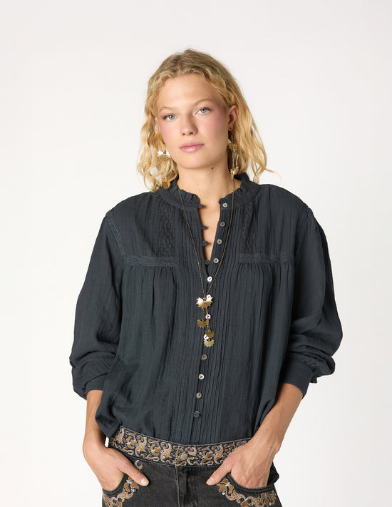 CAMISA JARETAS LACE ANTRACITA