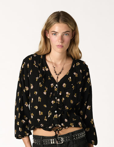 ANTHRACITE FLOWER SHIRT