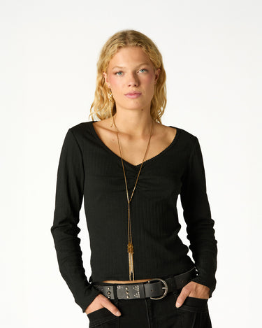 CAMISETA FRUNCE POINTELLE BLACK