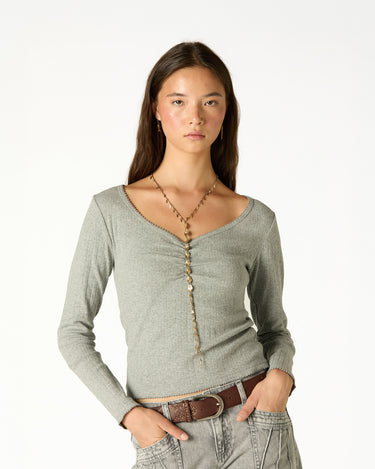 CAMISETA FRUNCE POINTELLE GREY