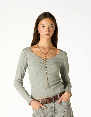 CAMISETA FRUNCE POINTELLE GREY