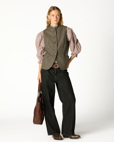 GRAY HERRINGBONE VEST
