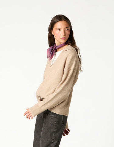JERSEY POLO MARRÓN GLACÉE