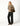 ECRU STRIPED POLO SWEATER