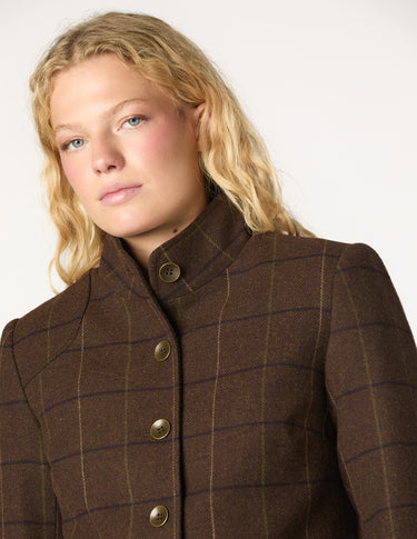 CHAQUETÓN CUADRO MARRÓN