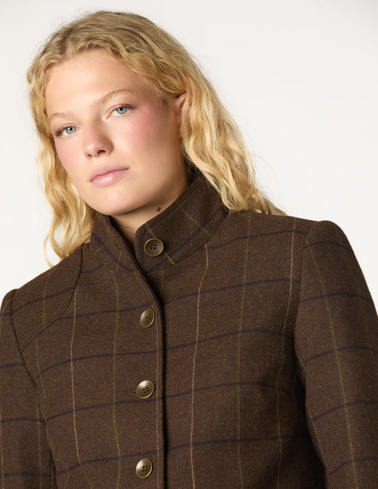 CHAQUETÓN CUADRO MARRÓN