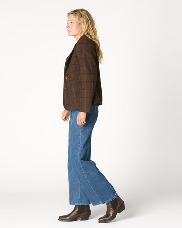 BROWN CHECKED COAT