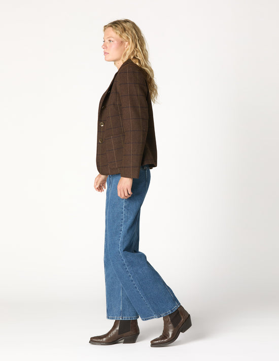 CHAQUETÓN CUADRO MARRÓN
