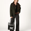 GREEN PLAID BOMBER JACKET