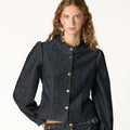 BLUE CORDUROY JACKET WITH SNAPS