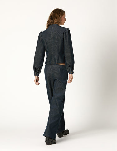 BLUE CORDUROY JACKET WITH SNAPS