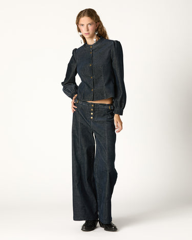 BLUE CORDUROY JACKET WITH SNAPS