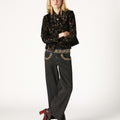 MANDARIN COLLAR PRINT JACKET