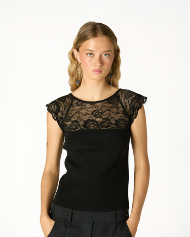 TOP CANALÉ LACE BLACK