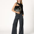 BLACK ASYMMETRICAL TOP