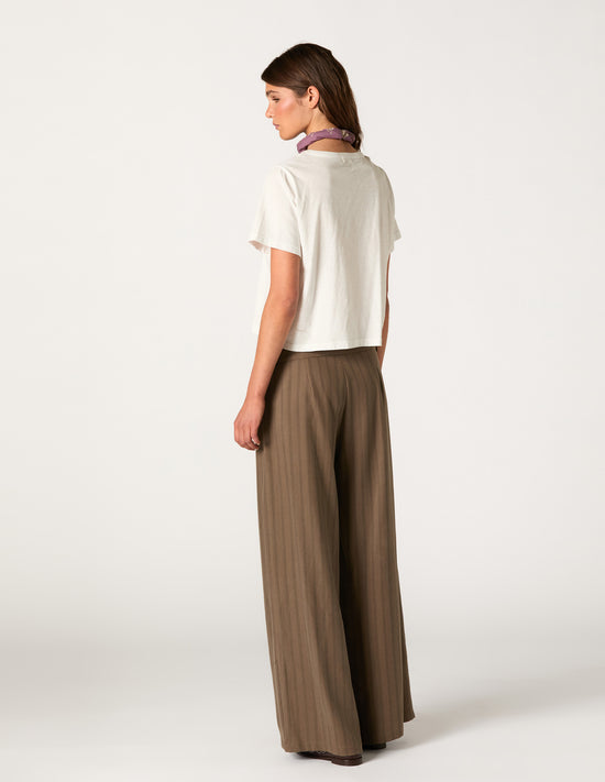 LIGHT BROWN STRIPED TROUSERS