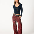 BLACKBERRY PAISLEY CORDUROY TROUSERS
