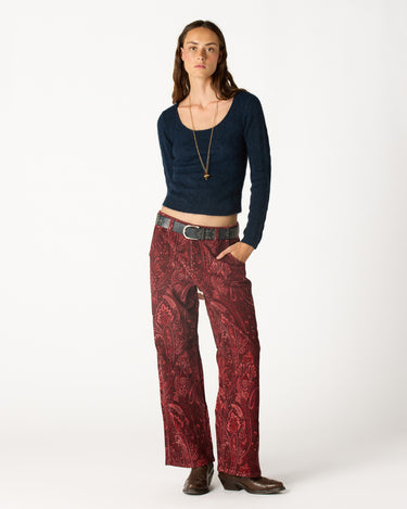 BLACKBERRY PAISLEY CORDUROY TROUSERS