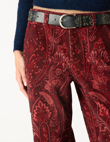 BLACKBERRY PAISLEY CORDUROY TROUSERS