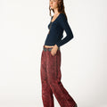 BLACKBERRY PAISLEY CORDUROY TROUSERS