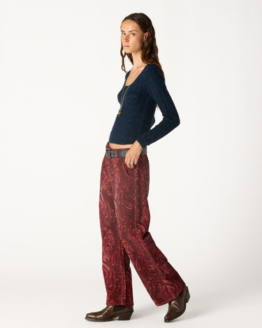 BLACKBERRY PAISLEY CORDUROY TROUSERS