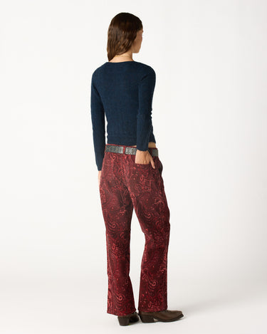 BLACKBERRY PAISLEY CORDUROY TROUSERS