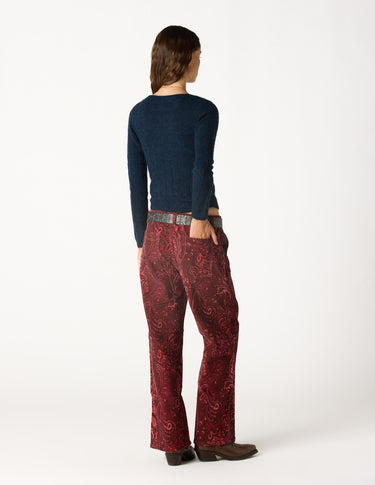 BLACKBERRY PAISLEY CORDUROY TROUSERS