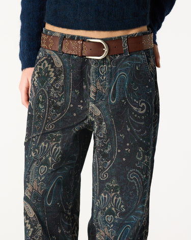 PANTALON PANA PAISLEY AZUL