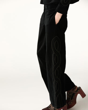 EIGHTS BLUE VELVET TROUSERS