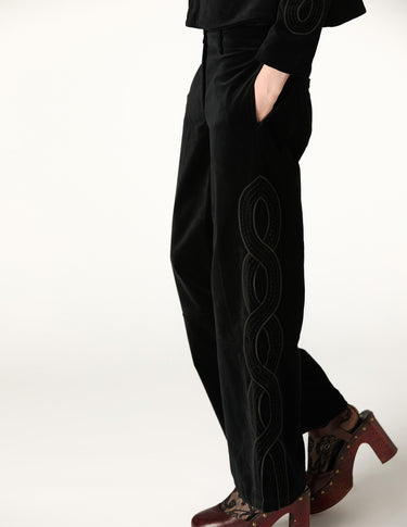EIGHTS BLUE VELVET TROUSERS