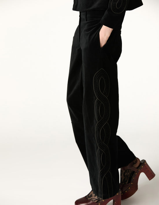 EIGHTS BLUE VELVET TROUSERS