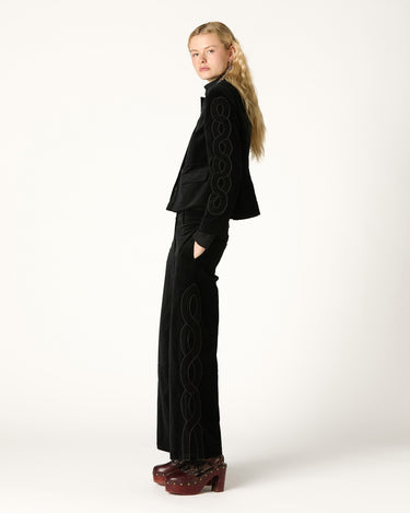 EIGHTS BLUE VELVET TROUSERS