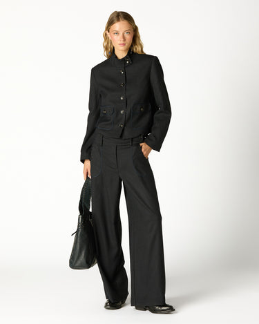 BLUE PIPING POCKET TROUSERS