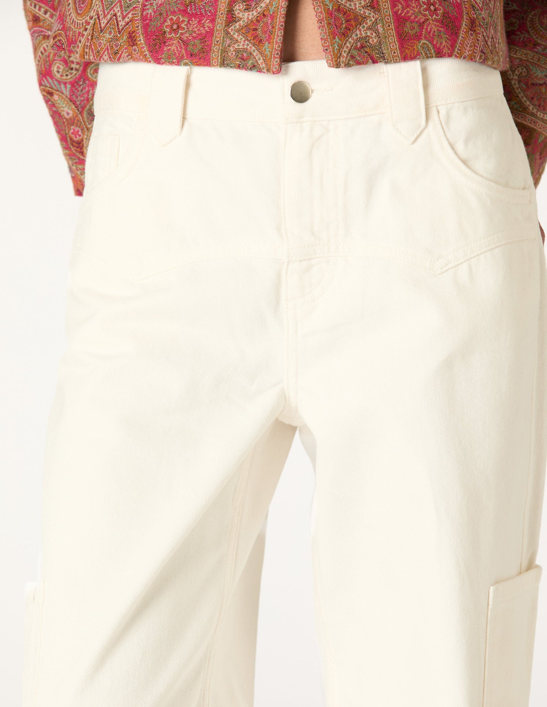 ECRU TWILL CHINO TROUSERS