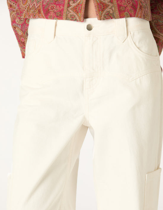 ECRU TWILL CHINO TROUSERS