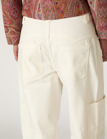 ECRU TWILL CHINO TROUSERS