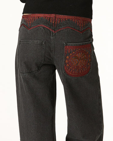 BLACK ETHNIC EMBROIDERED PANTS
