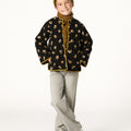 ANTHRACITE FLOWER BOMBER JACKET