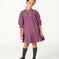EMBROIDERED DRESS FLOWER FEATHER