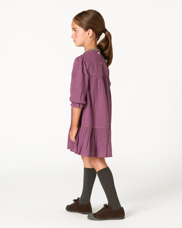 EMBROIDERED DRESS FLOWER FEATHER