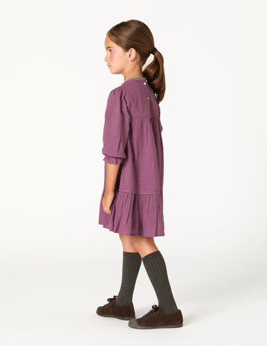 EMBROIDERED DRESS FLOWER FEATHER
