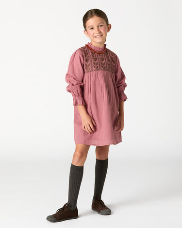 EMBROIDERED BLUSH DRESS