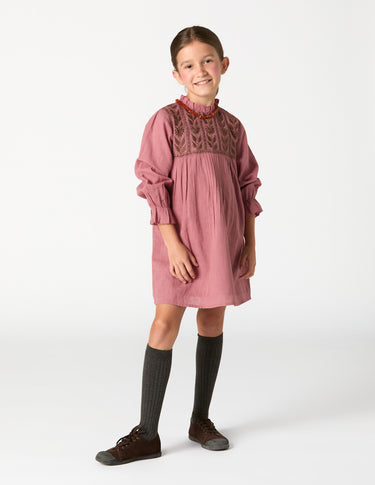 EMBROIDERED BLUSH DRESS