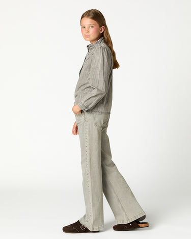 CAMISA DENIM TACHAS LIGHT GREY
