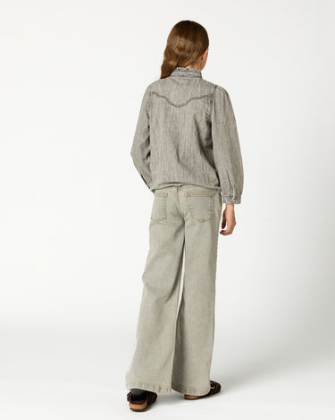 CAMISA DENIM TACHAS LIGHT GREY